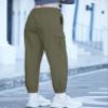 SANGTREE Womens Cargo Pants Drawstring Elastic Waist Tapered Jogger Pants with Pockets,Army Green,XL view 2