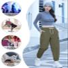 SANGTREE Womens Cargo Pants Drawstring Elastic Waist Tapered Jogger Pants with Pockets,Army Green,XL view 4