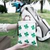 Aliennana Golf Valuables Pouch, Leather Tee Pouch with Drawstring Closure Balls Tees Handbag Portable Golf Ball Accessories for Men Women (Lucky Clover) view 3