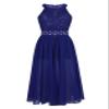Sywiyi Big Girls Junior V Neck Chiffon Long Party Wedding Prom Romper Gown Flower Girls Dress B Blue 10 Years view 2