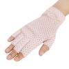 Womens Lace Sun Protection Driving Gloves Non-Slip Breathable Cotton Fingerless Sunblock Mitten for Fishing Cycling Riding view 2