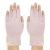 Womens Lace Sun Protection Driving Gloves Non-Slip Breathable Cotton Fingerless Sunblock Mitten for Fishing Cycling Riding view 4
