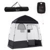 Outsunny Shower Tent, Pop Up Privacy Shelter for Camping, Dressing Changing Room, Portable Instant Outdoor Shower Tent Enclosure w/ 2 Rooms, Shower Bag, Floor and Carrying Bag, Black view 1
