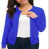 Urban CoCo Women's Long Sleeve Crew Neck Button Down Knit Cardigan Sweater (2XL, Royal Blue) view 3
