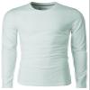 H2H Men's Crew Neck Long Sleeve Light Weight T Shirts - Slim Fit Casual MINTBLUE US S/Asia M (CMTTL137) view 3