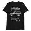 1978 Bronc Owner Sketch Outline Art Short-Sleeve Unisex T-Shirt Black view 1