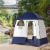 Outsunny Shower Tent, Pop Up Privacy Shelter for Camping, Dressing Changing Room, Portable Instant Outdoor Shower Tent Enclosure w/ 2 Rooms, Shower Bag, Floor and Carrying Bag, Blue view 2