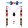 IBTOM CASTLE Baby Boys Y Back Adjustable Elastic Suspender Strong Sturdy Clip-on Braces Pre tied Bow Tie Set Kids Perfect for Tuxedo Rainbow One Size view 1