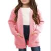 Ermonn Girls Kids Open Front Cardigans Sweaters Long Sleeve Knit Cute Sweater Outwears with Pockets for 5-14 Years Pink view 1