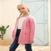 Ermonn Girls Kids Open Front Cardigans Sweaters Long Sleeve Knit Cute Sweater Outwears with Pockets for 5-14 Years Pink view 3