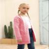 Ermonn Girls Kids Open Front Cardigans Sweaters Long Sleeve Knit Cute Sweater Outwears with Pockets for 5-14 Years Pink view 4