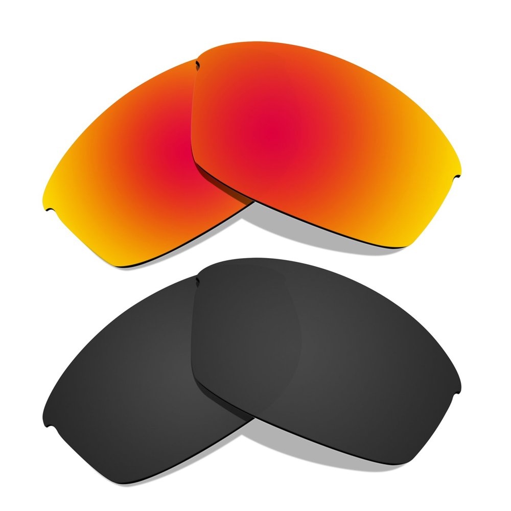 Littlebird4 Premium 1.5mm Polarized Replacement Lenses for Oakley Flak Jacket Sunglasses - MultiOptions (Black+Red)