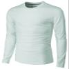 H2H Men's Crew Neck Long Sleeve Slim Fit T Shirts - Light Weight and Comfortable MINTBLUE US L/Asia XL (CMTTL137) view 1