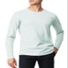 H2H Men's Crew Neck Long Sleeve Slim Fit T Shirts - Light Weight and Comfortable MINTBLUE US L/Asia XL (CMTTL137) view 2