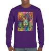 Dean Russo Colorful Lion Head Long Sleeve T-Shirt Wild Life King Roar Purple Small view 2