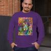 Dean Russo Colorful Lion Head Long Sleeve T-Shirt Wild Life King Roar Purple Small view 3