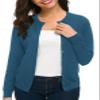 Urban CoCo Women's Long Sleeve Crew Neck Button Down Knit Cardigan Sweater (XL, Indigo Blue) view 3