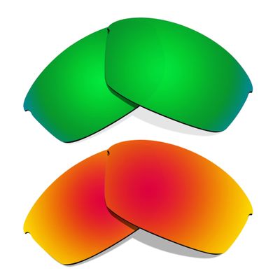 Littlebird4 Premium 1.5mm Polarized Replacement Lenses for Oakley Flak Jacket Sunglasses - MultiOptions (Red+Green)