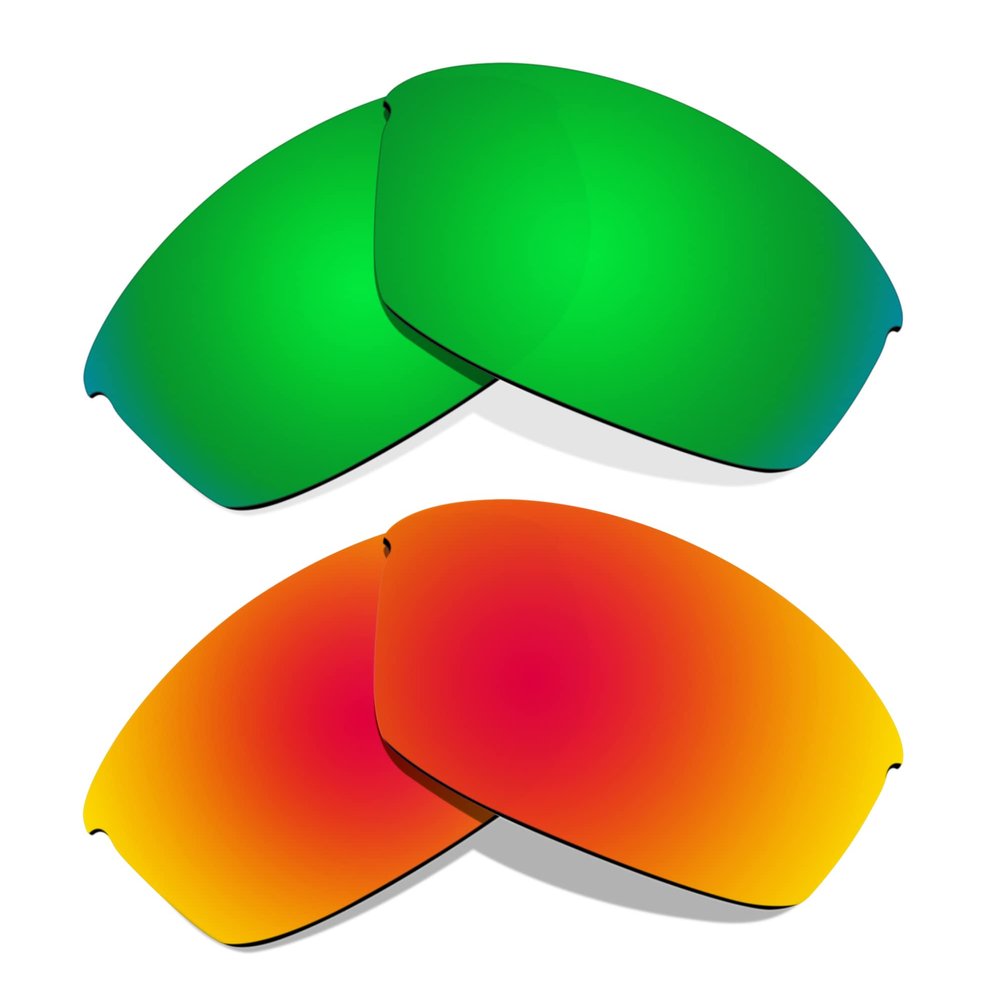 Littlebird4 Premium 1.5mm Polarized Replacement Lenses for Oakley Flak Jacket Sunglasses - MultiOptions (Red+Green)