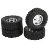 Hub Wheel Rims with Soft Rubber Tires, 4WD Rubber Tires Aluminum Alloy Wheel Hub for WPL C14 C24 B14 B24 B16 B36 1/16 RC Car Upgrade Part(Silver), car model accessories view 1
