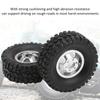 Hub Wheel Rims with Soft Rubber Tires, 4WD Rubber Tires Aluminum Alloy Wheel Hub for WPL C14 C24 B14 B24 B16 B36 1/16 RC Car Upgrade Part(Silver), car model accessories view 3