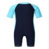 Yihuimin Unisex Kids 1ps Swimwear Zippered Shorty Wetsuit Swimsuit Color Contrast Bathing Suit for Surfing Navy Blue&Sky Blue 14-16 Years view 2