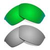 Littlebird4 Premium 1.5mm Polarized Replacement Lenses for Oakley Flak Jacket Sunglasses - MultiOptions (Titanium+Green) view 1
