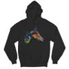 Tee Hunt Dean Russo Colorful Horse Sweatshirt Neon Mosaic Wild Mustang Hoodie Black XX-Large view 1