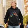 Tee Hunt Dean Russo Colorful Horse Sweatshirt Neon Mosaic Wild Mustang Hoodie Black XX-Large view 2