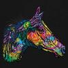 Tee Hunt Dean Russo Colorful Horse Sweatshirt Neon Mosaic Wild Mustang Hoodie Black XX-Large view 3
