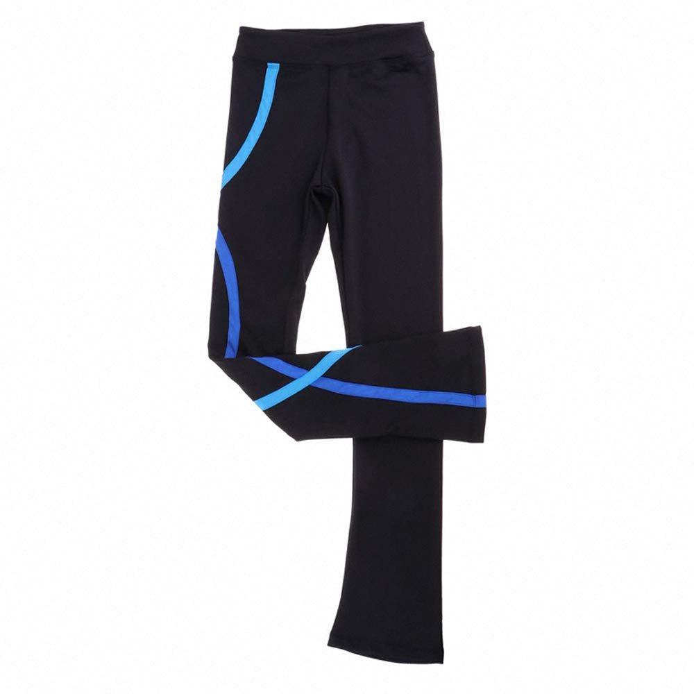 Girl's Figure Skating Training Pants - Plus Velvet Skating Pants Blue