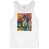 Dean Russo Colorful Lion Head Tank Top Wild Life King Roar Men's Top White Small