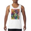 Dean Russo Colorful Lion Head Tank Top Wild Life King Roar Men's Top White Small view 2