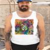 Dean Russo Colorful Lion Head Tank Top Wild Life King Roar Men's Top White Small view 3