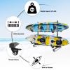 Bonnlo Freestanding Kayak Rack, Indoor Outdoor Storage Stand for 4 Kayak, Canoe, Boat, Paddle Board, SUP, Surfboard Width Adjustable Carrier Floor Holder with Lockable Wheels for Garage, Shed, Dock view 3
