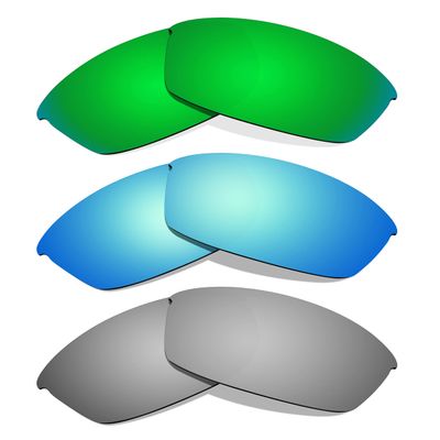 Littlebird4 Premium 1.5mm Polarized Replacement Lenses for Oakley Flak Jacket Sunglasses - MultiOptions (Titanium+Blue+Green)
