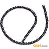 GEM-Inside 4X6mm Black Agate Natural Roundell Smooth Crystal Loose Spacer Stone Beads for Bracket Necklace Earrings Making Adults 15" view 2