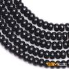 GEM-Inside 4X6mm Black Agate Natural Roundell Smooth Crystal Loose Spacer Stone Beads for Bracket Necklace Earrings Making Adults 15" view 3