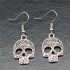 1Pair Skull Face Charm 24x16mm Earrings Skull Pendant Earrings Drop Earrings view 2