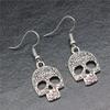 1Pair Skull Face Charm 24x16mm Earrings Skull Pendant Earrings Drop Earrings view 3