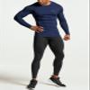 TSLA Men's UPF 50+ Compression Shirts, Cool Dry Long Sleeve Athletic Tops, Sports Baselayer Workout Shirt, Navy, Small view 3