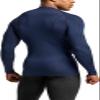TSLA Men's UPF 50+ Compression Shirts, Cool Dry Long Sleeve Athletic Tops, Sports Baselayer Workout Shirt, Navy, Small view 4