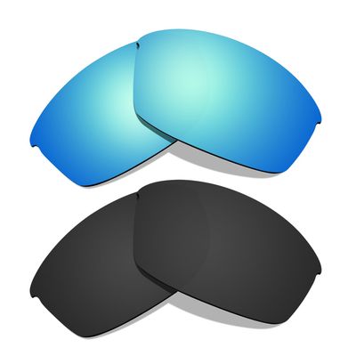 Littlebird4 Premium 1.5mm Polarized Replacement Lenses for Oakley Flak Jacket Sunglasses - MultiOptions (Black+Blue)