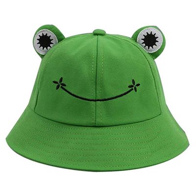 Kids Bucket Hat for Girls Boys Summer Cute Animal Hiking Beach Fishing Cap Beach Hats Photography Sun Hat(Green,One Size)