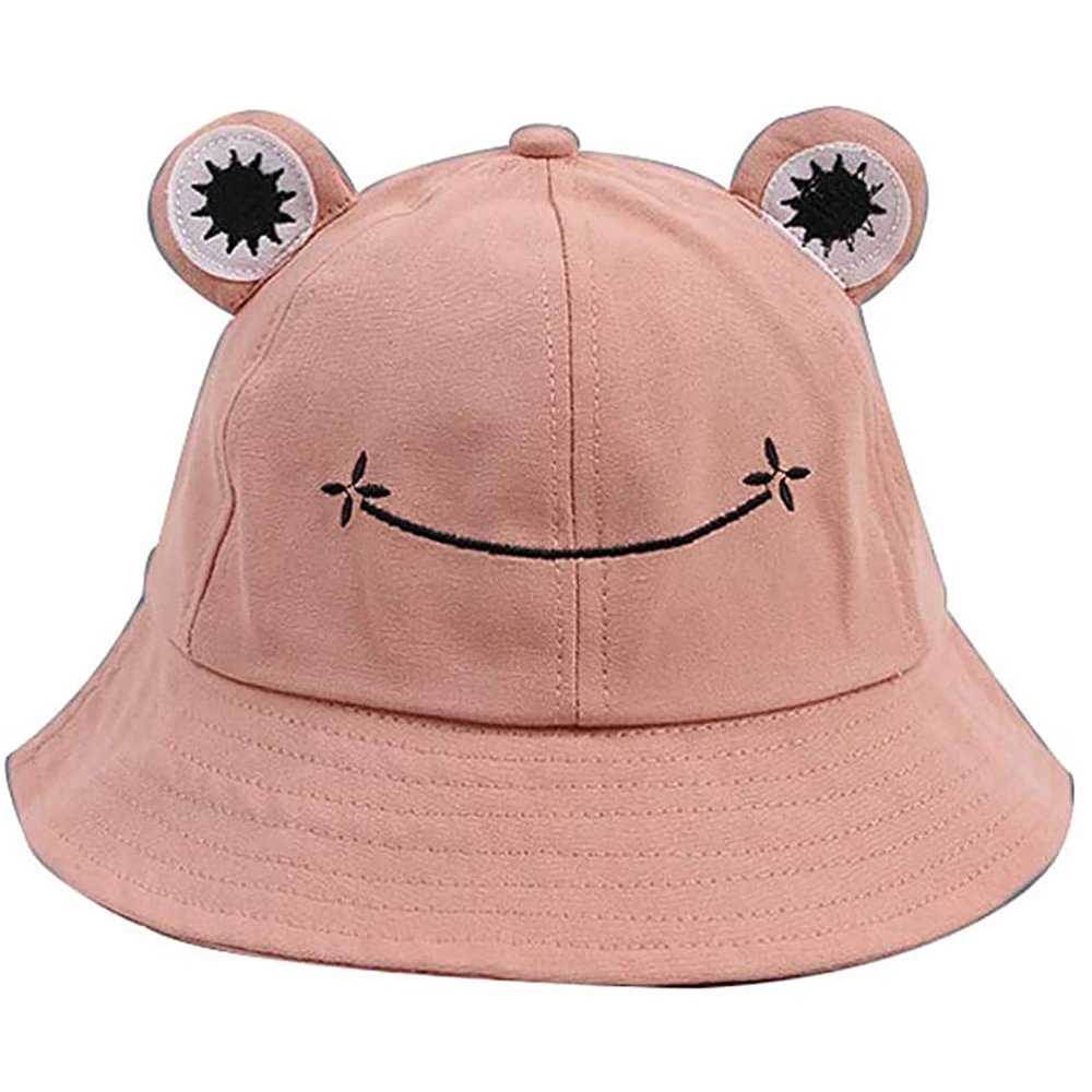 Kids Bucket Hat for Girls Boys Summer Cute Animal Hiking Beach Fishing Cap Beach Hats Photography Sun Hat(Pink,One Size)