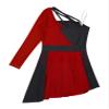 FEESHOW Girls Lyrical Ballet Figure Ice Skating Dress Costume Kids Gymnastic Leotard Dance Irregular Hem Dress Burgundy 6 Years view 4