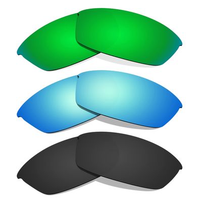 Littlebird4 Premium 1.5mm Polarized Replacement Lenses for Oakley Flak Jacket Sunglasses - MultiOptions (Black+Blue+Green)