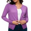 Urban CoCo Women's Long Sleeve Crew Neck Button Down Knit Cardigan Sweater (2XL, Light Purple) view 1