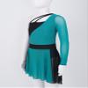 FEESHOW Girls Lyrical Ballet Figure Ice Skating Dress Costume Kids Gymnastic Leotard Dance Irregular Hem Dress Green 8 Years view 4