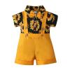 Infant Set Toddler Boys Summer Set Sunflowers Print Romper Bosysuit Solid Shorts Trousers Set Casual Clothes Outfits view 1